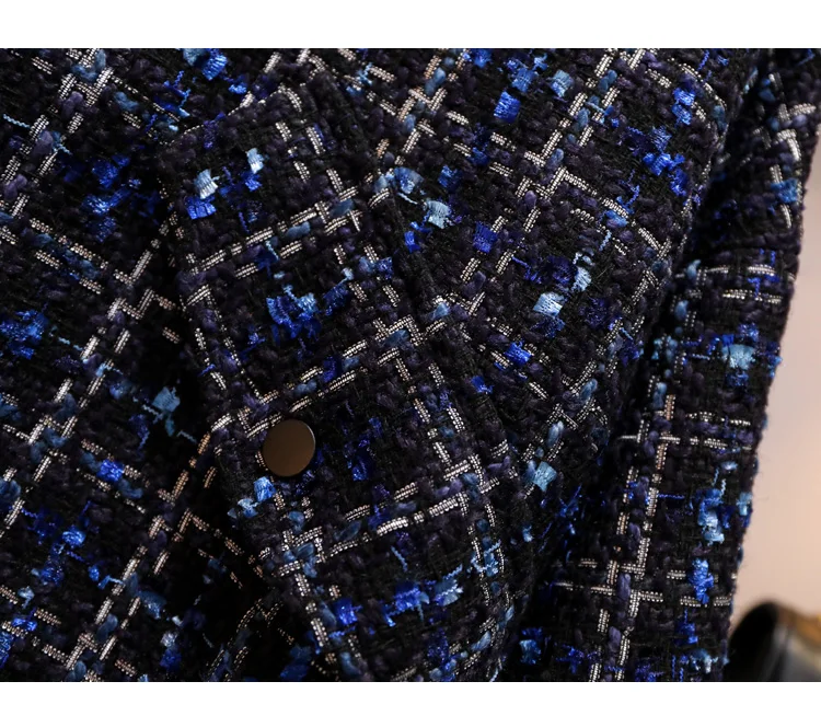 HAMALIEL S-4XL размера плюс твидовый комплект из 2 предметов зимний женский клетчатый