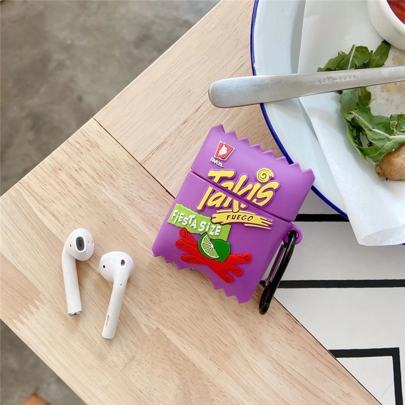 3D sweetmeat juice Potato Chips silicone Case For Apple Airpods pro cover Air pods 2 1 Wireless charging Cartoon soft Cover | Электроника