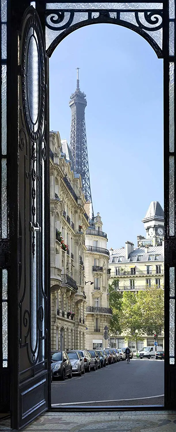 Настенная Наклейка на дверь в Европейском стиле наклейка стену для французской