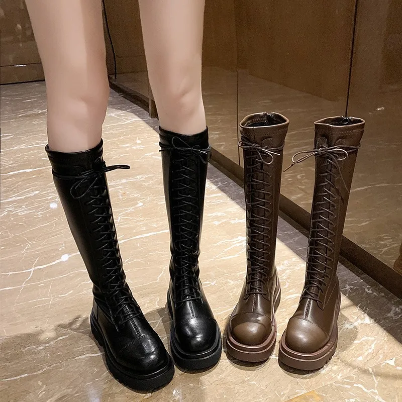 

Женские резиновые сапоги, женская обувь с круглым носком, привлекательные сапоги до бедра на высоком каблуке, женская зимняя обувь, роскошн...