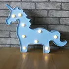 Светодиодный светильник в виде единорога, детский ночник, знак, 3D спальня, детские игрушки, Подвесная лампа, настольная настенная Праздничная вечеринка, мультяшный подарок