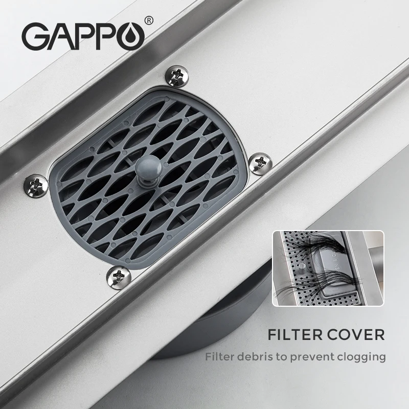 GAPPO Shower Floor drain 304 stainless steel shower floor long Linear drainage for hotel bathroom kitchen frool | Обустройство дома