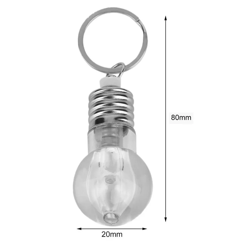 

1PCS Creative Colorful Changing LED Flashlight Light Mini Bulb Lamp Key Chain Ring Keychain Clear Lamp Torch Keyring Wholesale