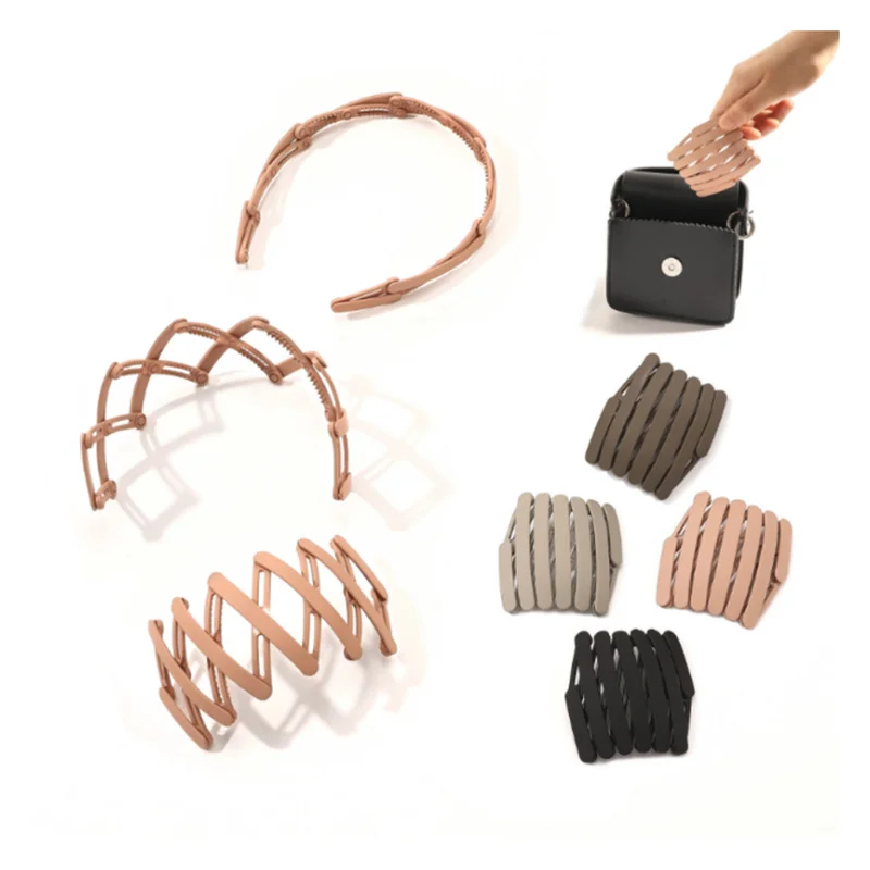 Женские повязки для волос пластиковые складные телескопические на голову