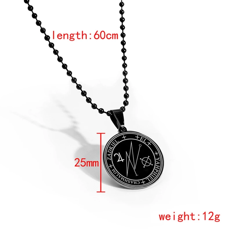 Классическое ожерелье из нержавеющей стали с изображением ключа Соломона