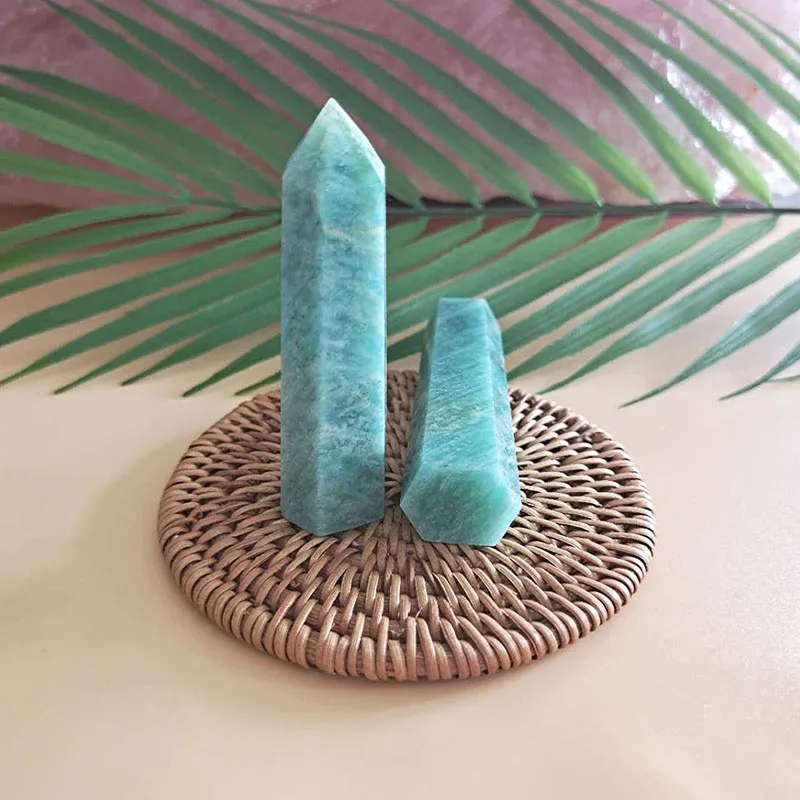 

Hot Sell Amazonite Point Healing Crystal Stone Tower For Home Decor