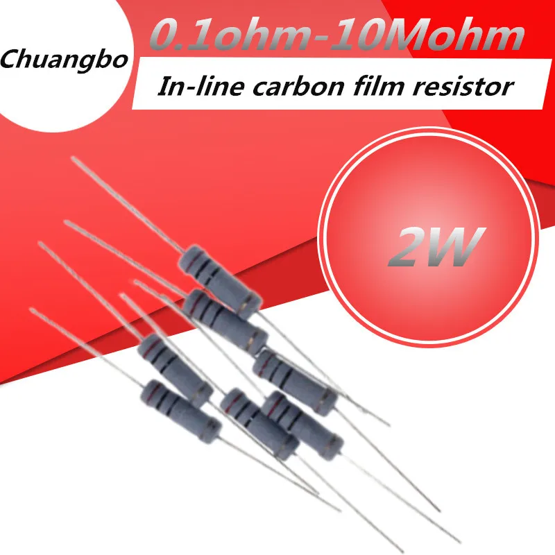 

20pcs 2W 5% Carbon Film Resistor 0.1R ~ 10M 1 2.4R 10R 20R 43R 51R 120R 220R 5100R 1K 4.7K 10K 51K 1 5.3 10 22 47 51 150 180 680