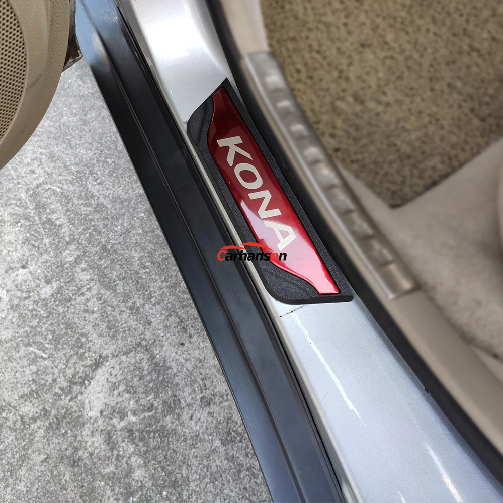 Аксессуары для автостайлинга hyundai Kona, накладки на пороги из нержавеющей стали, накладки на педали автомобиля