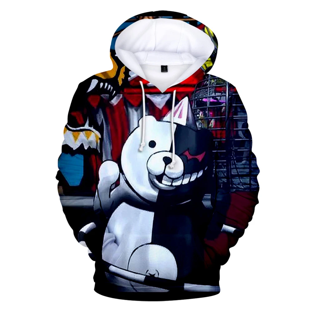 Милая спортивная одежда Monokuma 3D милая Одежда для мальчиков и девочек топы худи с