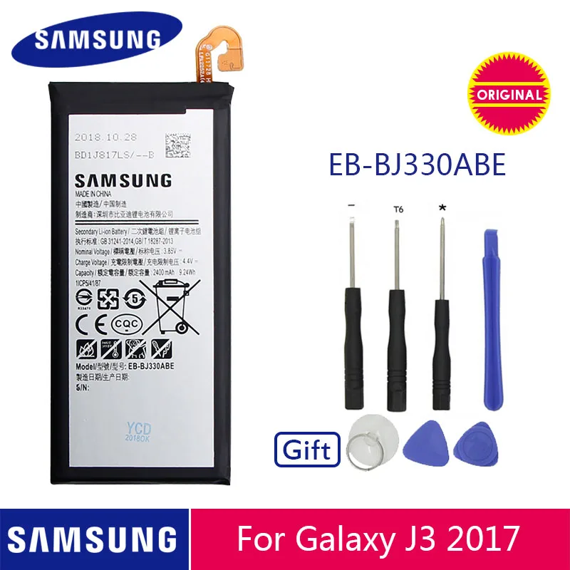 Samsung телефон батарея EB-BJ330ABE 2400 мАч для samsung Galaxy J3 SM-J330 J3300 SM-J3300 замена батареи