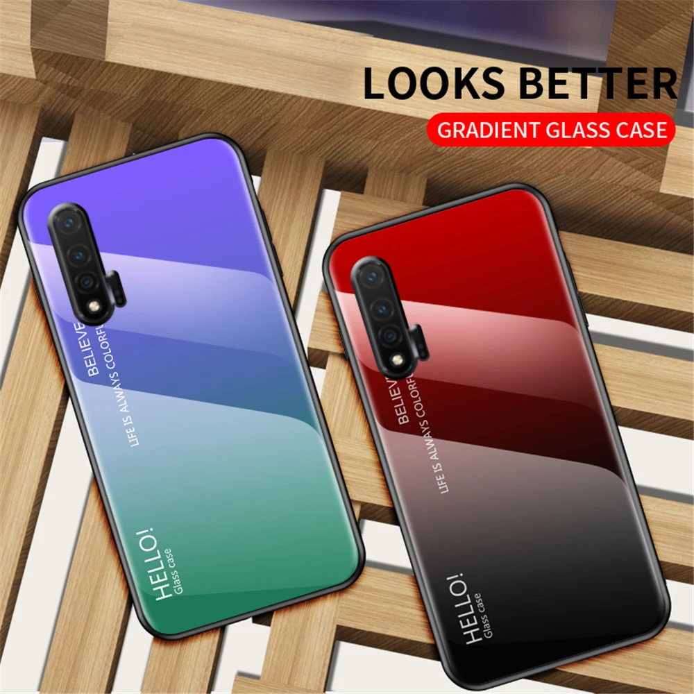 Градиентный цветной чехол на Huawei P Smart Z Plus Nova 3 4 5 6 Y5 Y6 Y7 Y9 Pro 2019 защитный из