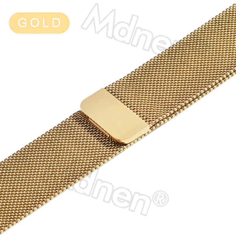 Миланская петля, ремешок для Apple Watch, 42 мм, 38 мм, Iwatch 4, 3, 2, 1, Mdnen, браслет из нержавеющей стали, часы с магнитной пряжкой - Цвет ремешка: gold