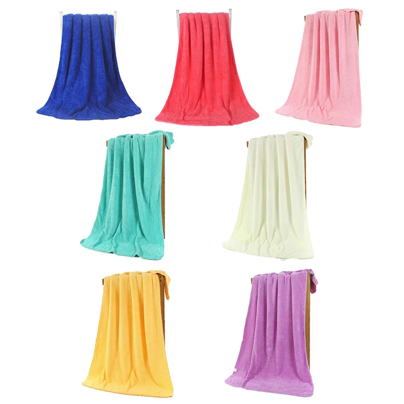 

Coral Fleece Solid Color Bath Towel Excellent Water Absorbent Large Size 27.5
