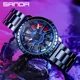 SANDA 2021Sports Men Fashion Hot sale Car Rim Watch 360 Degree Rotating Rim Dial Watch Stainless Steel Waterproof Quartz Clock Other Image