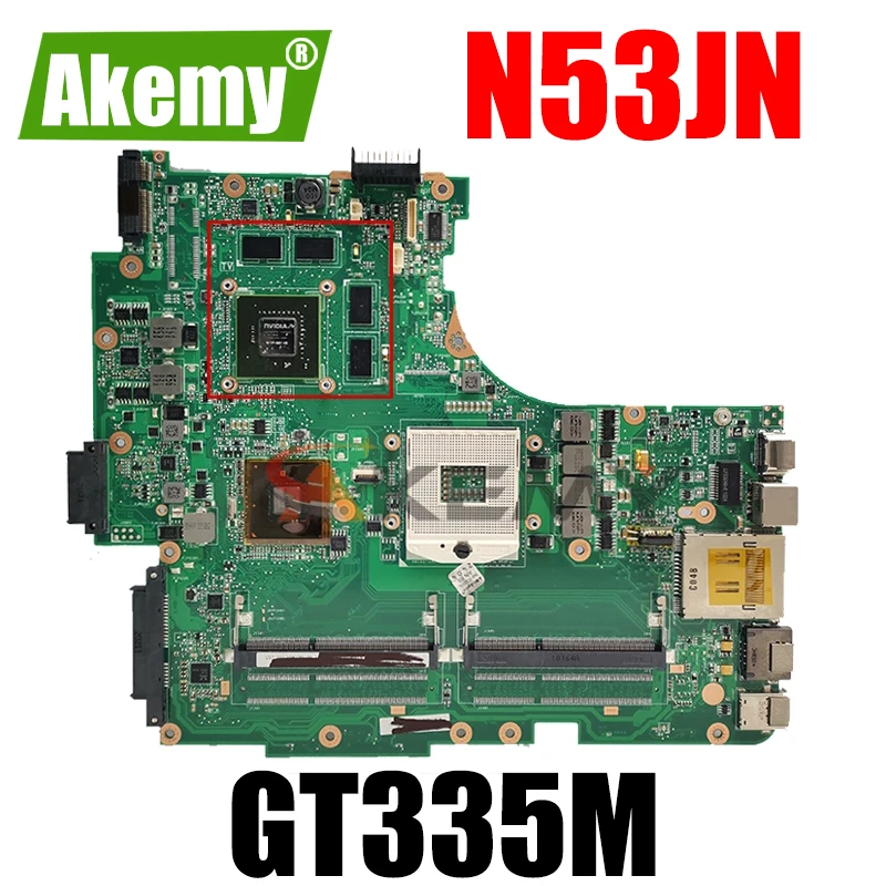 

Akemy N53JN Laptop motherboard for ASUS N53JN N53JG N53JF N53JL original mainboard 100%Test GT335M