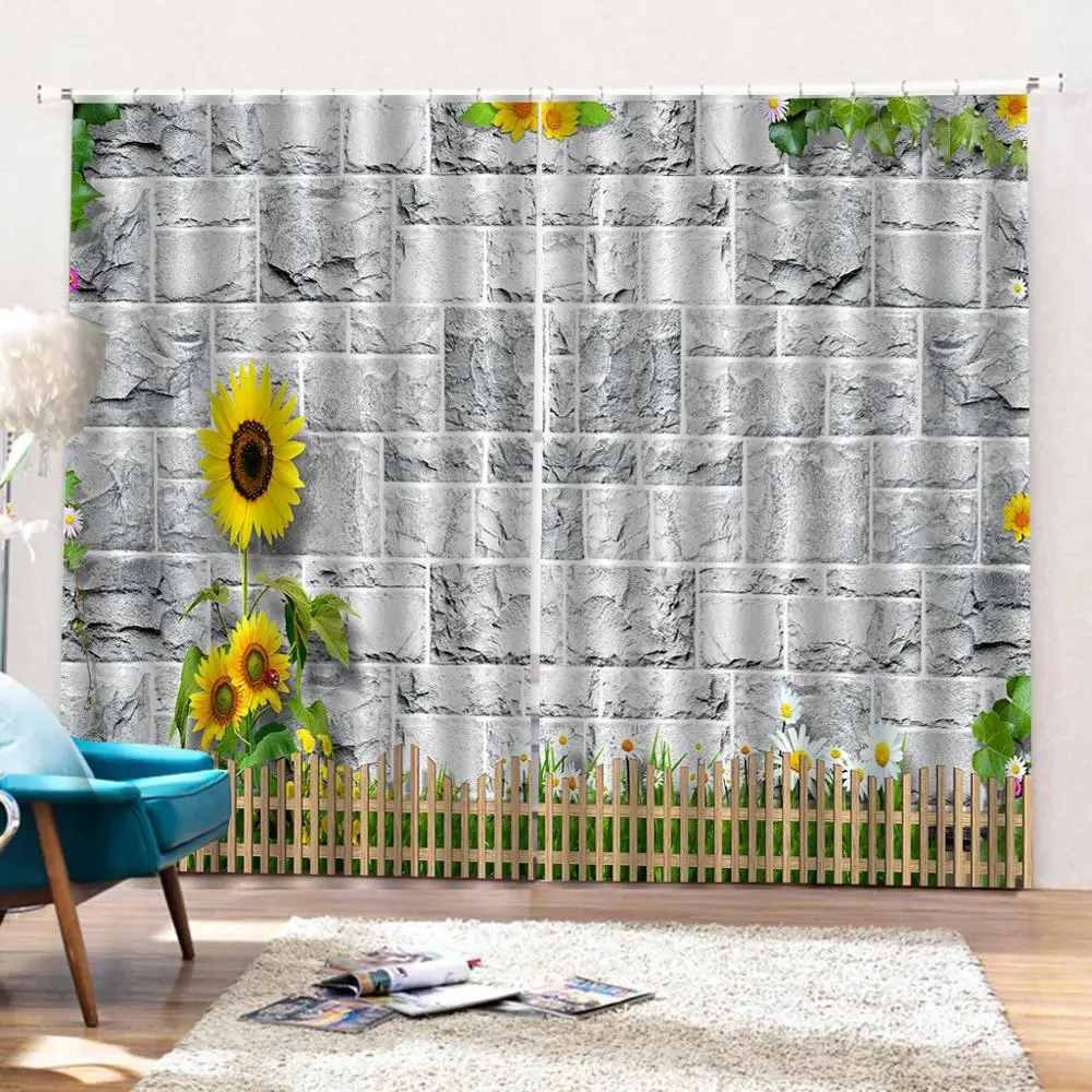 Фото на заказ фотообои из полиэстера цветок белая кирпичная стена принт для