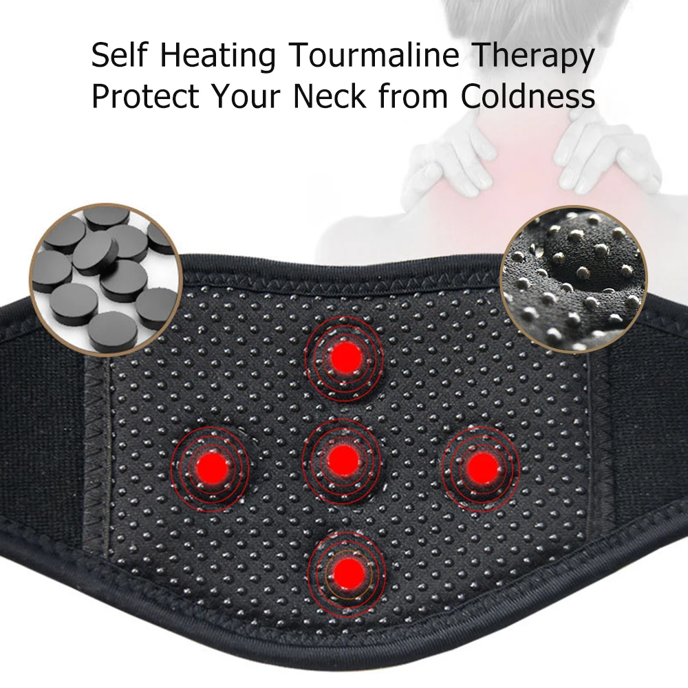 Регулируемый турмалиновый бандаж для шеи самонагревающийся турмалин поддержка