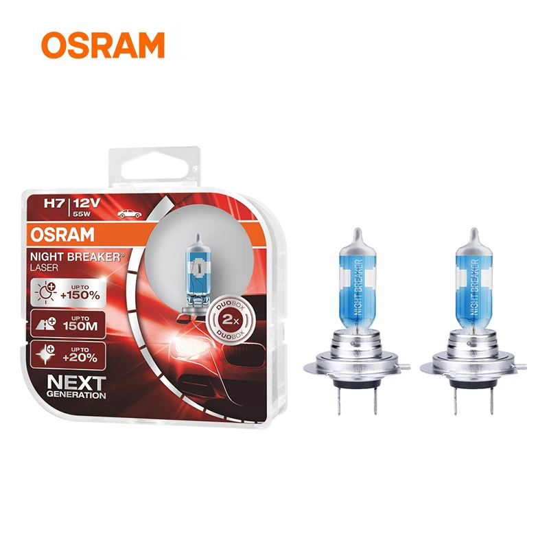 OSRAM H7 12В 55Вт автомобильные галогенные лампы Фары 3750К Новый Night Breaker Laser H4 H1