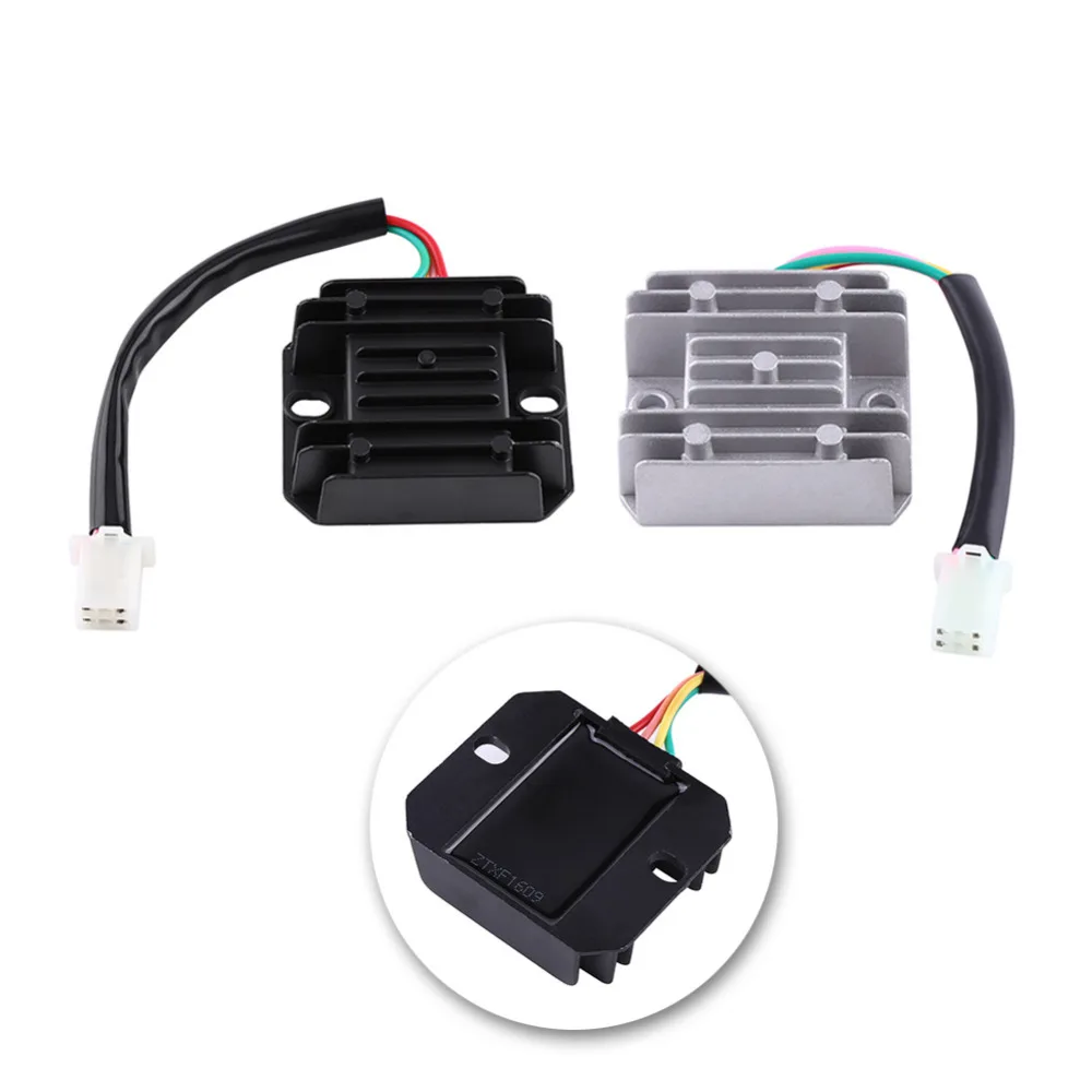 

Universal Motorcycle Voltage Stabilizer Voltage Regulator Current Rectifier ATV Scooter 4 Wires 4 Pins 12V AVR Autostabilizer