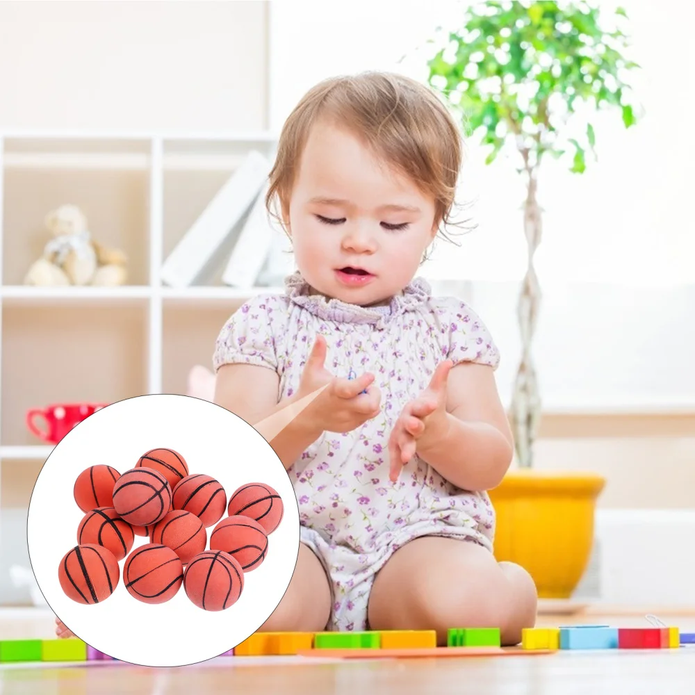 

12pcs Kids Basketball Rubber Balls Anti Stress Sand Table Accessory