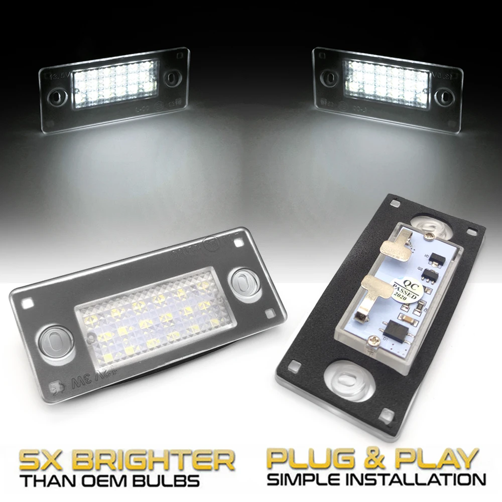 

2Pcs Free Error LED Rear Number Plate Light For A4 B5 S4 RS4 Avant 1999-2001 Audi A3 8L S3 2000-2003 Audi OEM#:8D9943021F/G/H