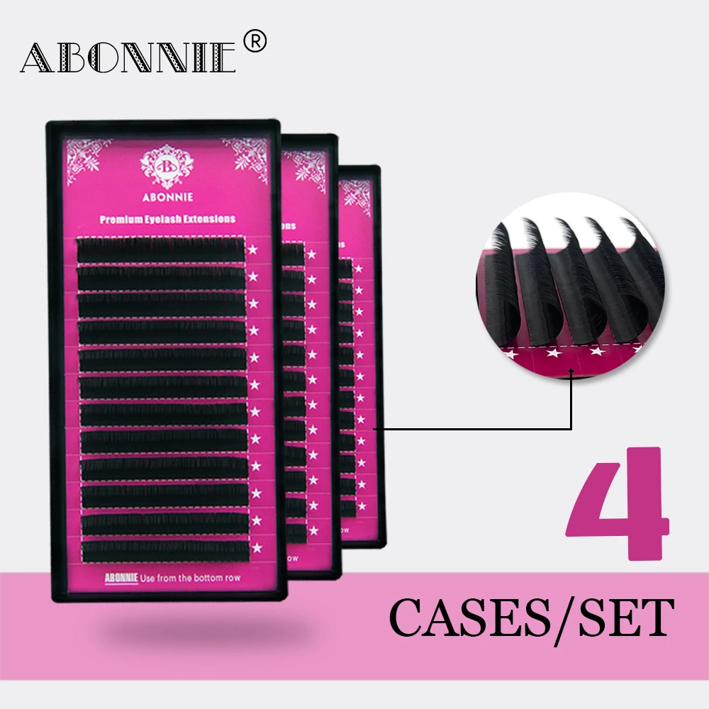 Накладные ресницы Abonnie супер мягкие все размеры 4 шт./лот C CC D|mink eyelashes|individual eyelashesfalse eyelashes |