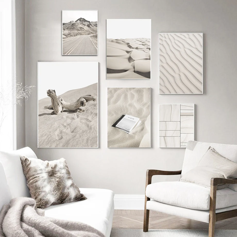 Настенная картина с изображением Гор-дороги пустыни пейзажа скандинавские