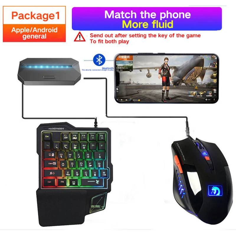 

RGB Eat Chicken Throne Mobile Phone Eat Chicken Key Mouse Mobile Game Key Mouse Converter Retro Keyboard Switch Gamer Keyboards