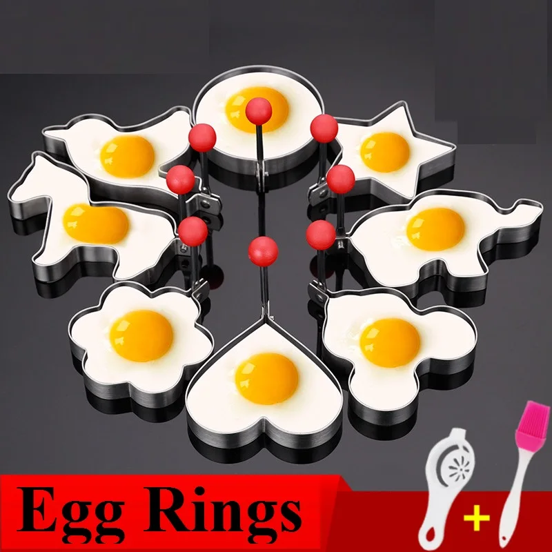 8/5/4/3/2Pcs/Set Egg Rings Fried Mold Non-stick Personality Creative Stainless Steel Large Art Cookie Accessorie Kitchen | Дом и сад