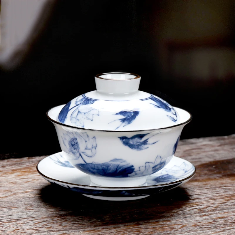 Фарфоровый чайный набор Gaiwan в стиле ретро чашка для чая керамический толстый