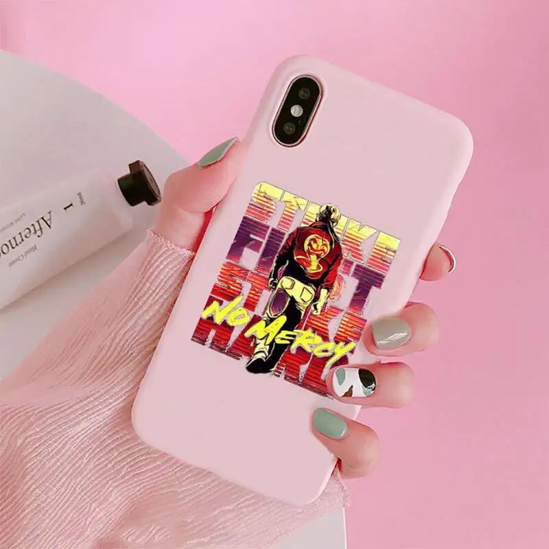 

cobra kai snake 2 Phone Case Candy Color Pink for iPhone 11 pro XS MAX 8 7 6 6S Plus X 5S SE 2020 XR