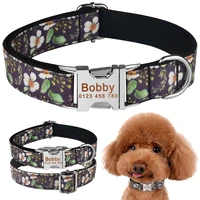 nylon personalized dog collar custom engraved name id tag fashion boy girl unisex dogs collar pet products collar small large