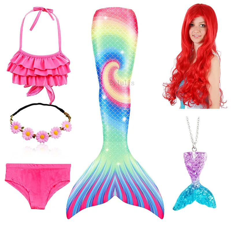 

Hot Mermaid Tail for Girls Mermaids Wig Costume Copslay Halloween Costume Swimable Swimsuit Mermaid Party Dress Beach Surfing