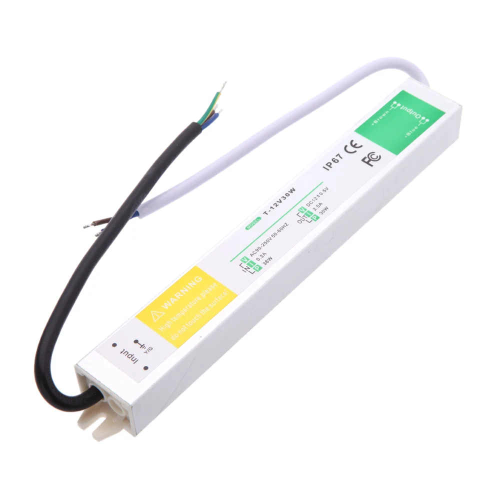 

DC 12V 30W IP67 Waterproof Electronic LED Driver,Outdoor Lighting Equipment Dedicated Power Supply Transformers, Free shipping