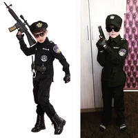 kids special police cosplay uniforms 110 160cm children halloween carnival party policeman costumes boys clothing toys sets