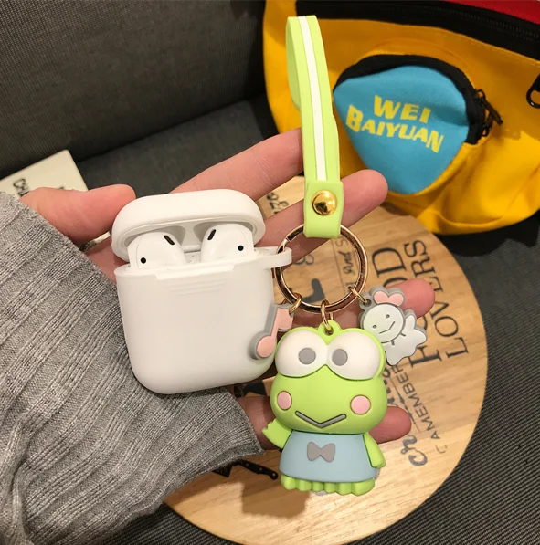 White 3 Милый мультяшный чехол для AirPods wireless oroll Melody koomi, брелок, беспроводные кожухи головных телефонов, чехол, подвеска для AirPods, 2 аксессуары - Цвет: White 3