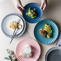 creative nordic ins chrysanthemum plate ceramic tableware online celebrity western steak plate simple household snack plate