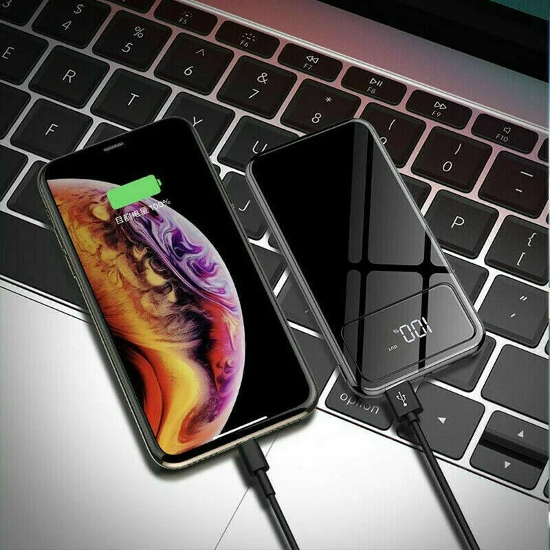 30000mAh Portable Power Bank External Dual USB Battery Charging Lighting LCD Digital Display Ultra-thin Charger | Мобильные телефоны