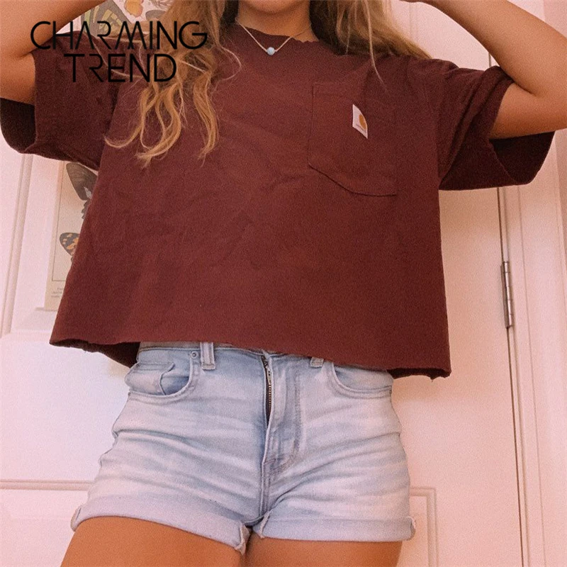 Футболка женская с круглым вырезом повседневная короткая рубашка принтом