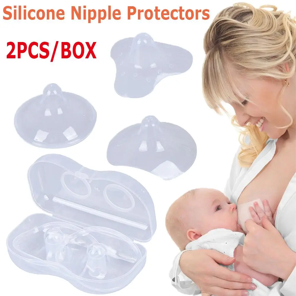Nursing Moms Full Silicone Nipple Protectors Breastfeeding Round Triangle Safe Soft Silicone Nipple Protectors For Mother&Baby