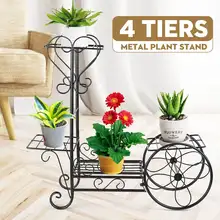 Flower Pot Plant Stand Storage shelf Organizer Plant Shelf Classical Design Iron Design Bookshelf  Round For Office Home Garden