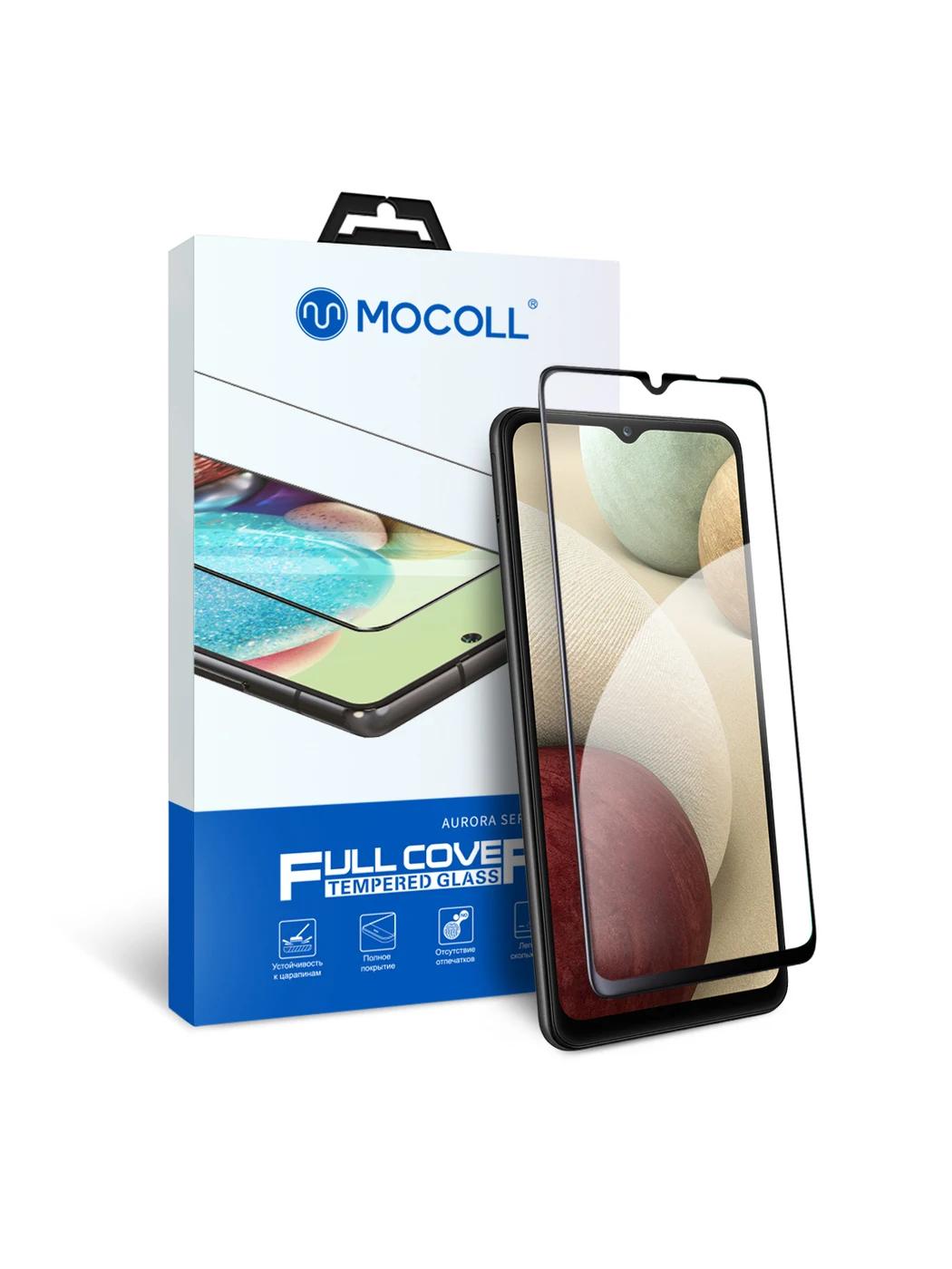 Защитное стекло MOCOLL полноразмерное 2.5D для Samsung Galaxy A12 / A32 (серия Aurora)|Защитные