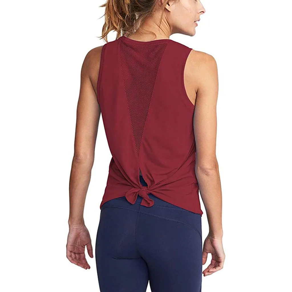 Прямая продажа с фабрики женские милые сетчатые рубашки для йоги и тренировок