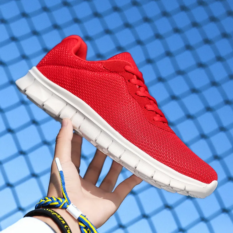 

Mesh Men Shoes Breathable White Trendy Women Sneakers Men Lace-Up Lightweight Walking Man Tenis Shoes Zapatillas Hombre couple