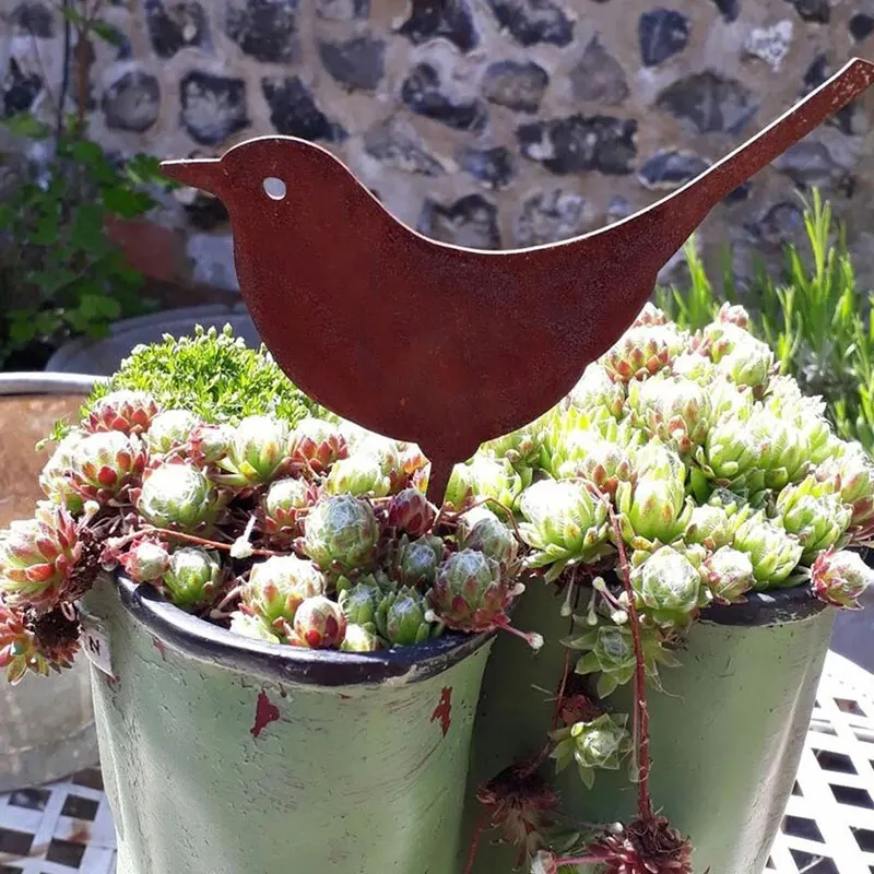 Металлическое украшение для птиц садовый декор силуэты ржавых забор Декор