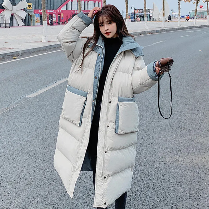 

Fashion Winter Jacket Women Clothing Parkas Hooded Loose Warm Thick Oversized Down Cotton Coat Casaco Feminino Outerwear Q4070