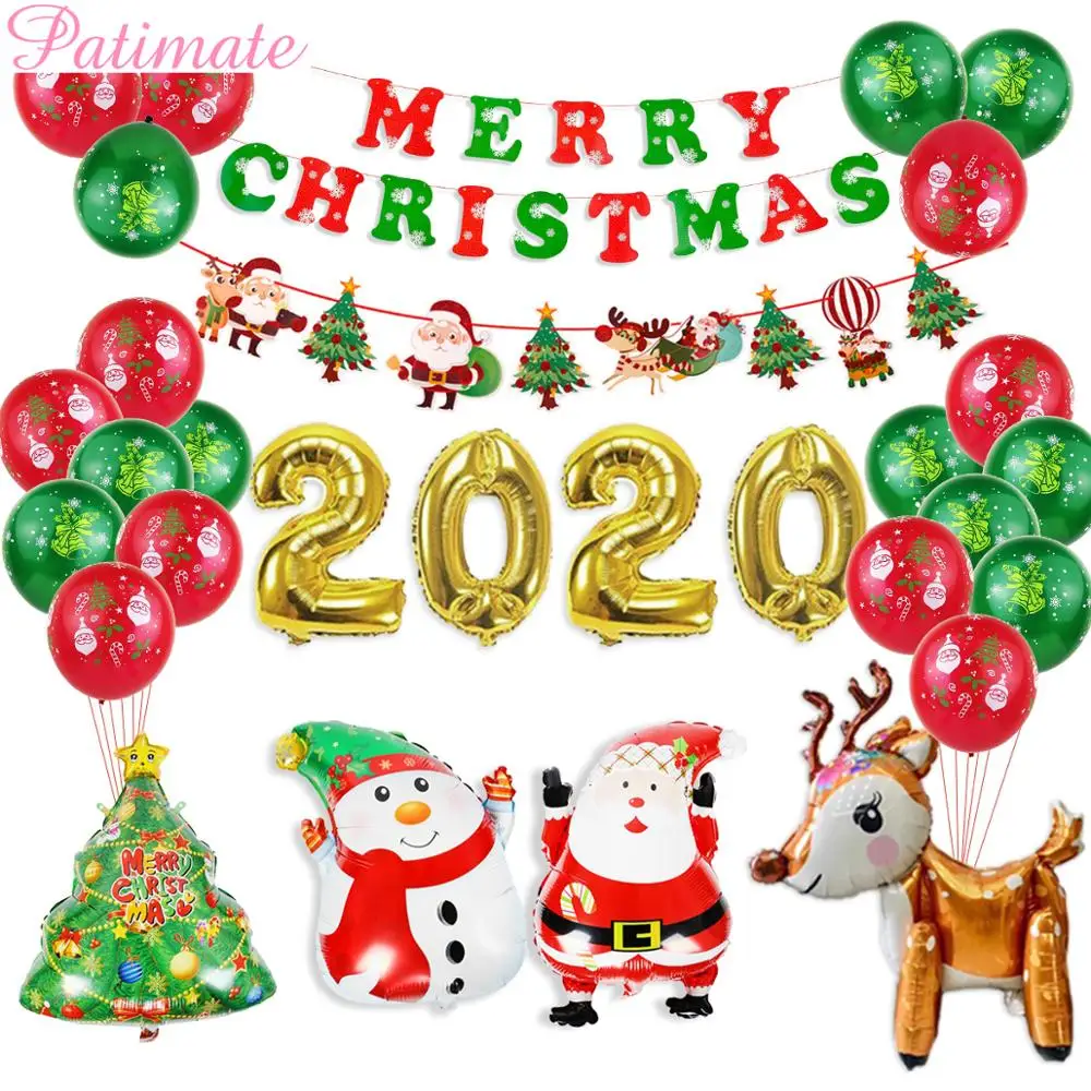 Надувной воздушный шар из фольги Санта Клауса рождественские украшения для дома