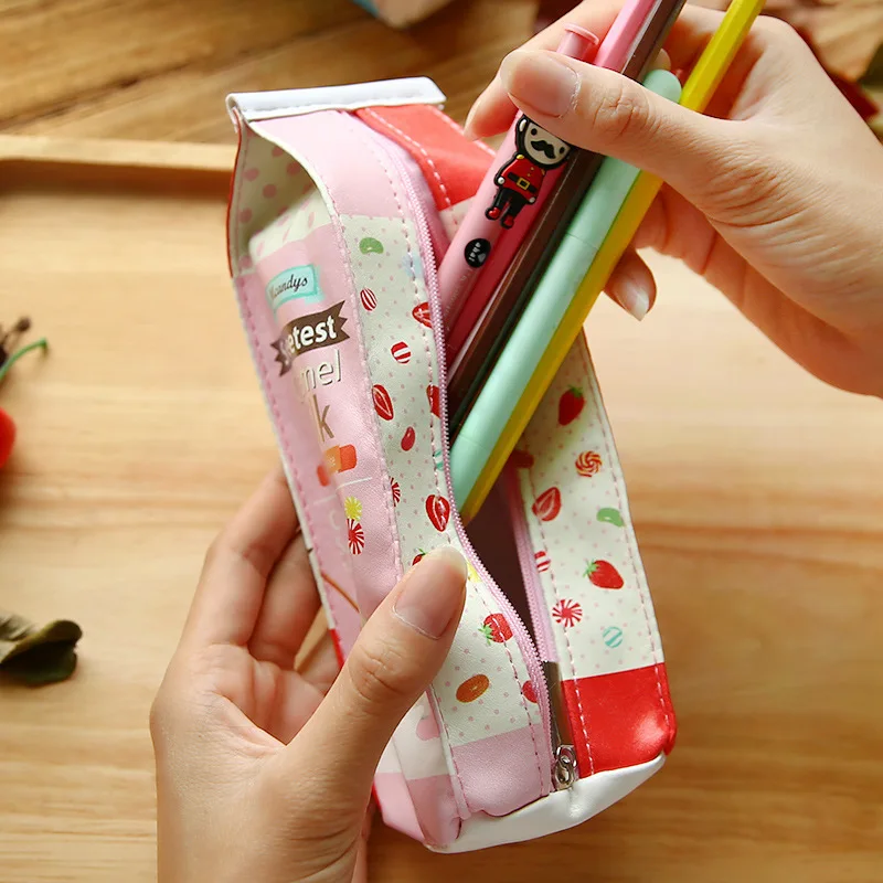 205x64mm Kawaii Students Back To School Stationery Pencil Bag Korean Desk Organizer Cute Pens and Pencils Pouch Office Supplies |