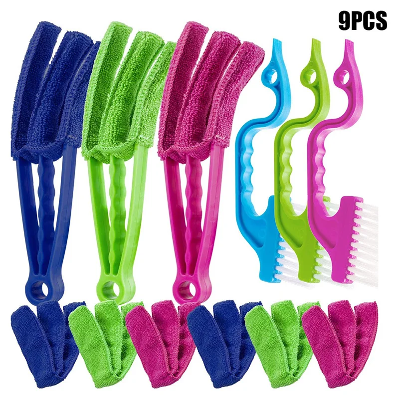 

Window Blind Cleaner Tools Duster Brush with Microfiber Removable Sleeves and Track Cleaning Brush Ideal Kit