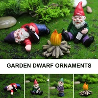 mini resin moss micro landscape garden decoration gnome statue resin garden figurines ornaments for bookshelf garden accessories
